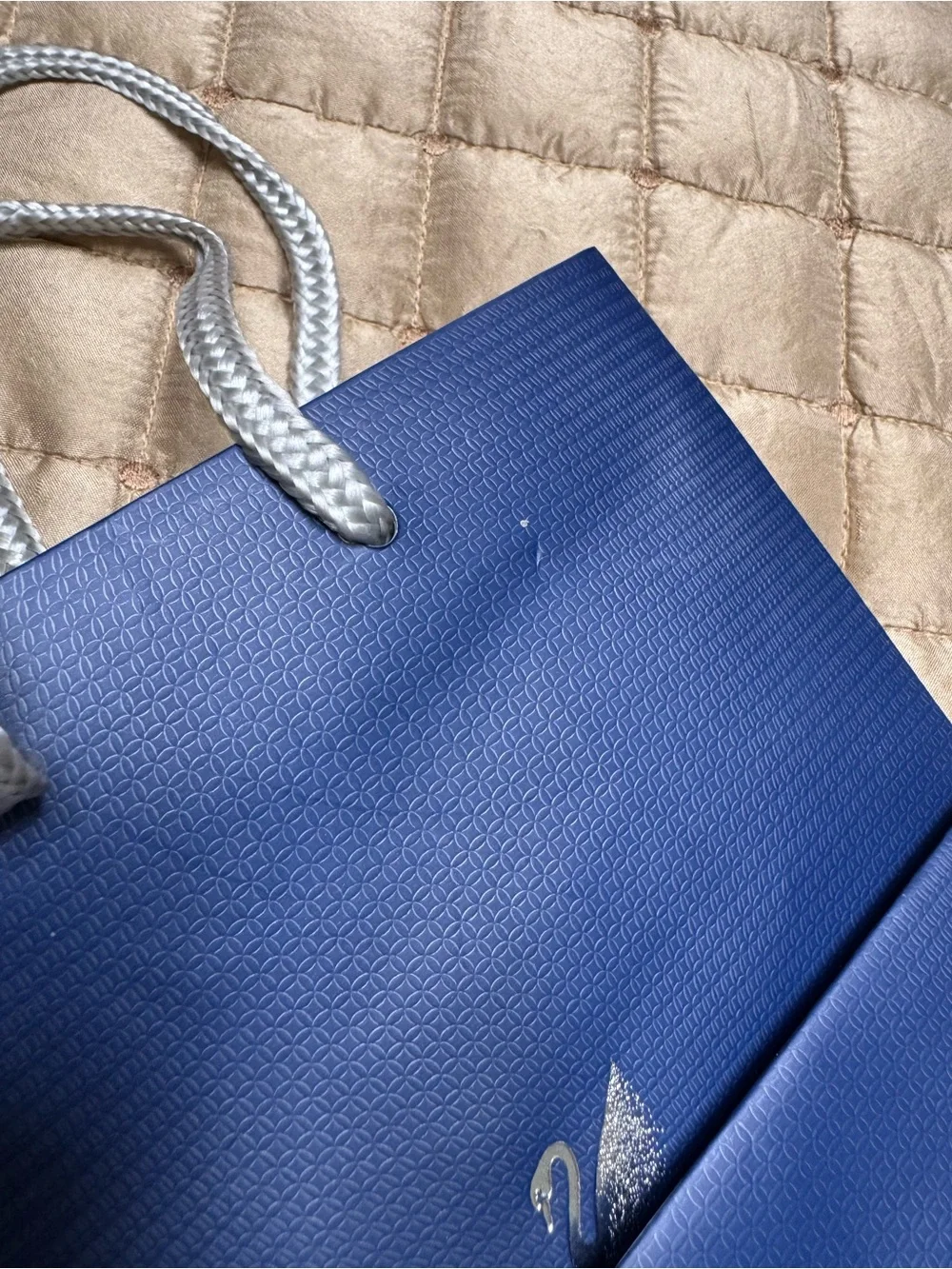 Swarovski Deep Blue Gift Bag with Silver Rope Handles